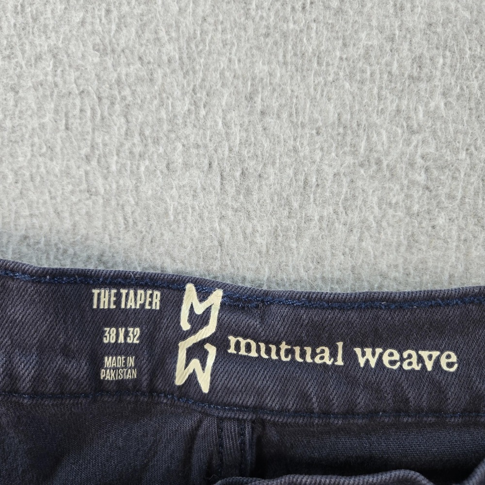 Mutual Weave Jeans Mens 38x32 Blue Denim Tapered Slim Dark Wash The Taper - Picture 7 of 16